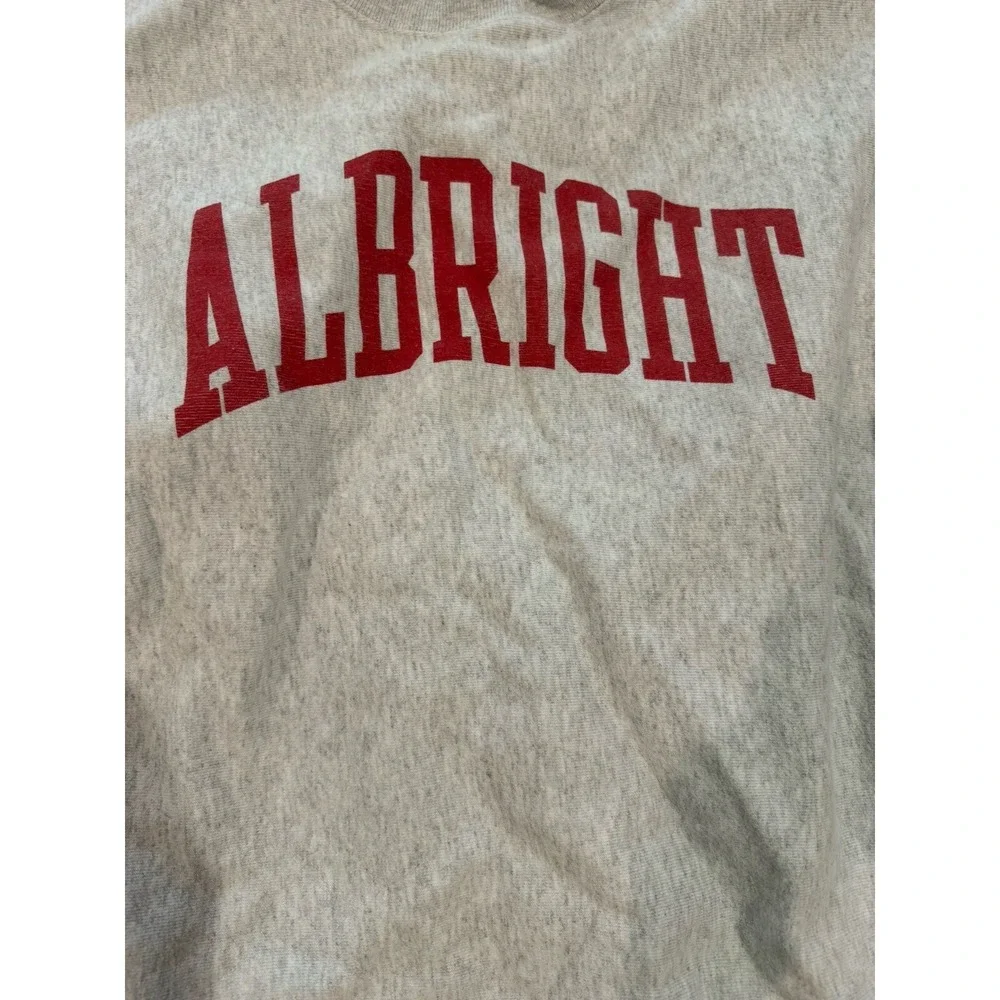 Vintage Champion Reverse Weave ALBRIGHT Heather Gray Sweatshirt M Cotton - Picture 2 of 7